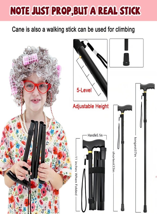 VersaCharm Kids 100 Days of School Costume for Girls, Old Lady Costume wig dress and Granny Grandma Set for Child - Image 3